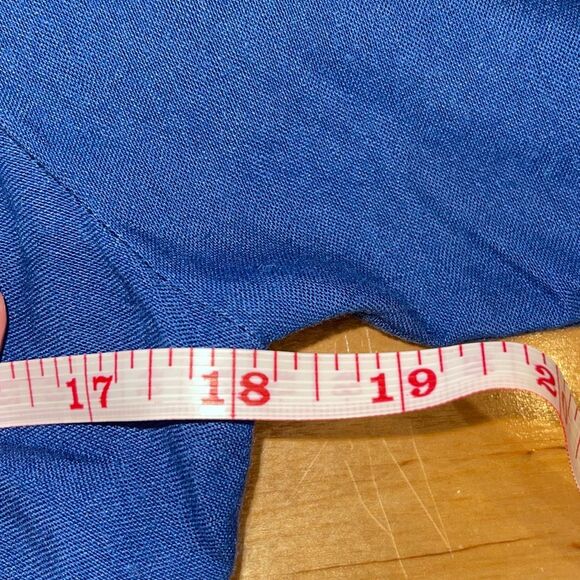 Cupcake and Cashmere Boho Embroidered Cotton Linen Mini Dress Blue Medium - Picture 10 of 11